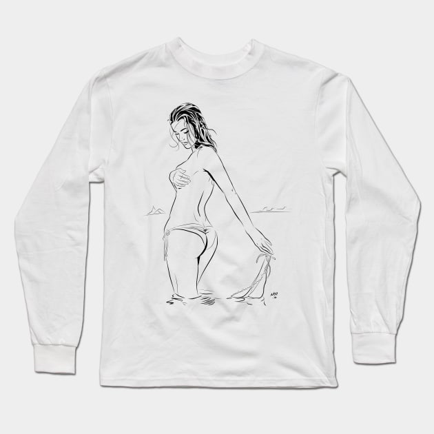 Lady on the Water Long Sleeve T-Shirt by natron84